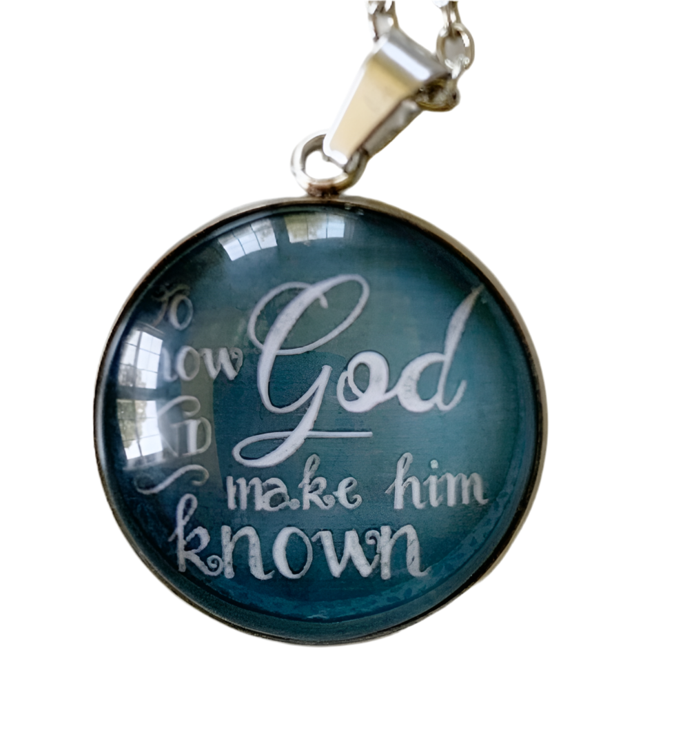 Classical Conversations Jewerly- To Know God and Make Him Known Silver Necklace 24 IN adjustable Chain or Key Chain