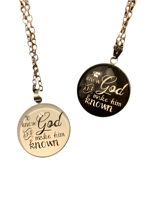 Classical Conversations Jewerly- To Know God and Make Him Known Silver Necklace 24 IN adjustable Chain or Key Chain