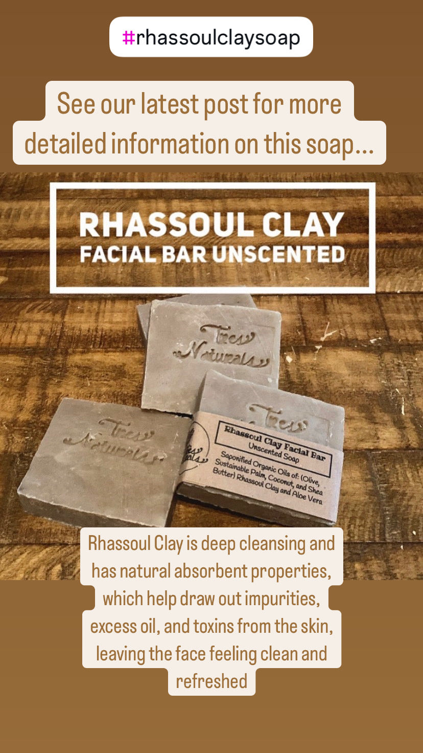 Rhassoul Clay Facial Soap unscented VEGAN